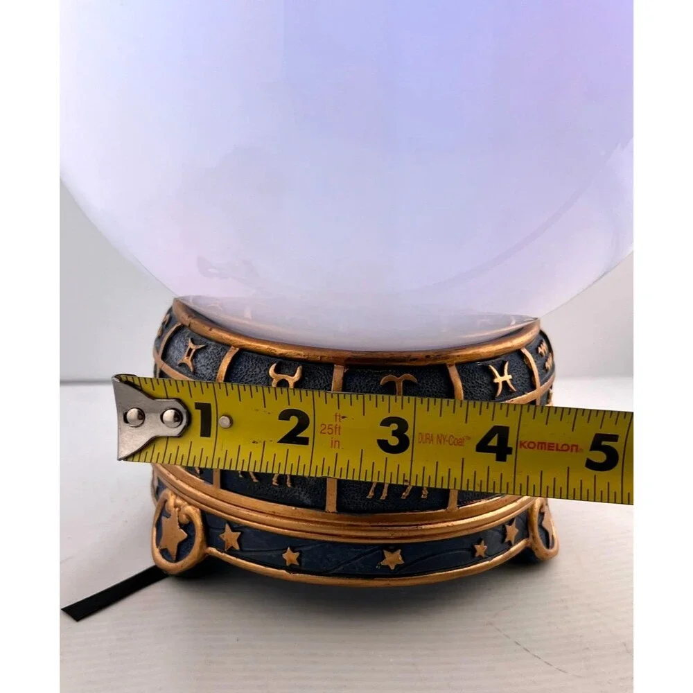 Spirit Tarot Light Up Crystal Ball Lamp Zodiac Astrology Celestial Halloween EUC
